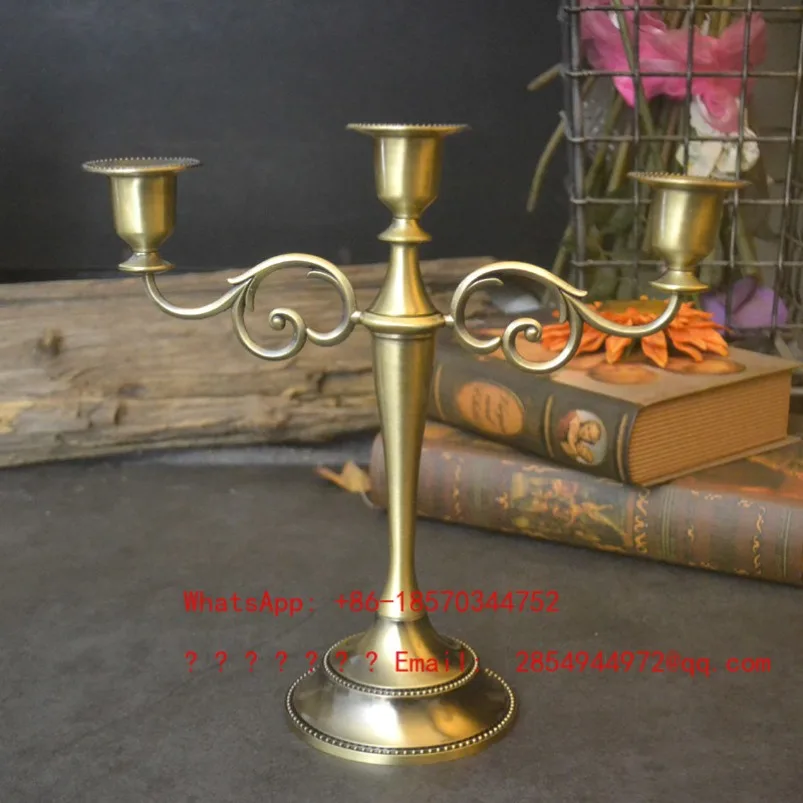 

European Candle Stand Three-head Wax Stand Restaurant Table Home Decoration Candlelight Dinner