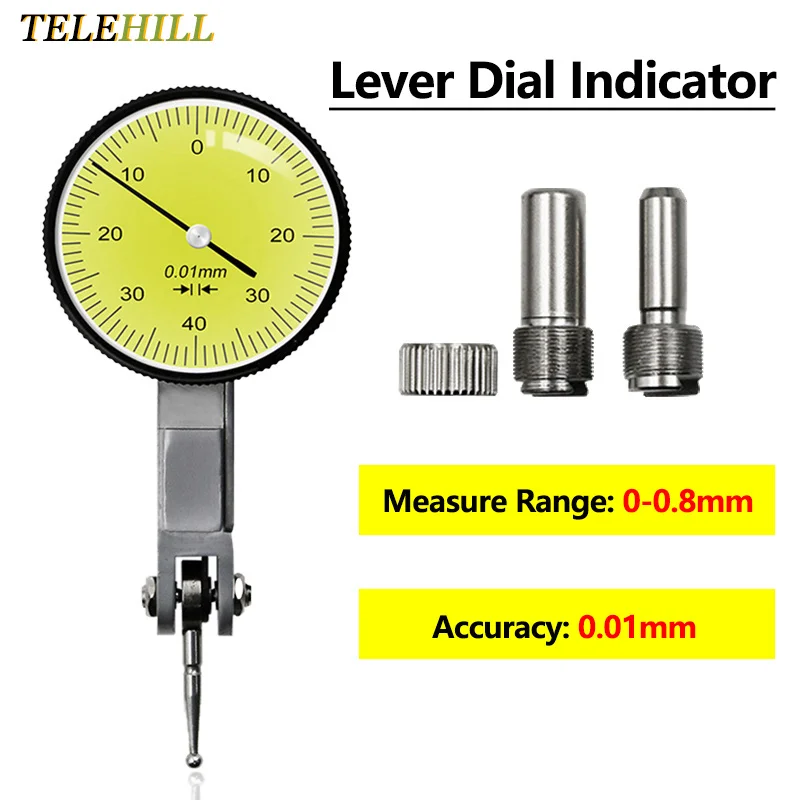 0-0.8mm Level Dial Indicator Micrometer Measure Tools Hour Type Indicator Comparator Watch Dial Indicator Equipment Calibration