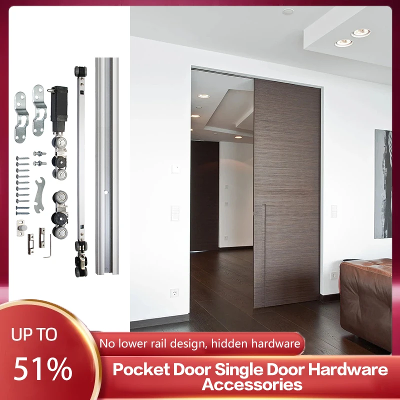 

Maintenance-Free Door Button Two-Way Buffer Pocket Door Hanging Slide Hidden Solid Wood Door Sliding Door Slide Hardware