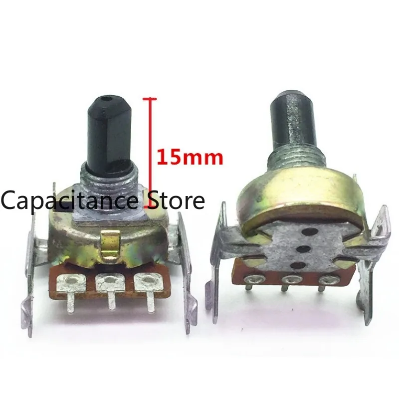 

5PCS 16 type potentiometer 50K Ω A single row 3-pin with bracket shaft length 15mm half