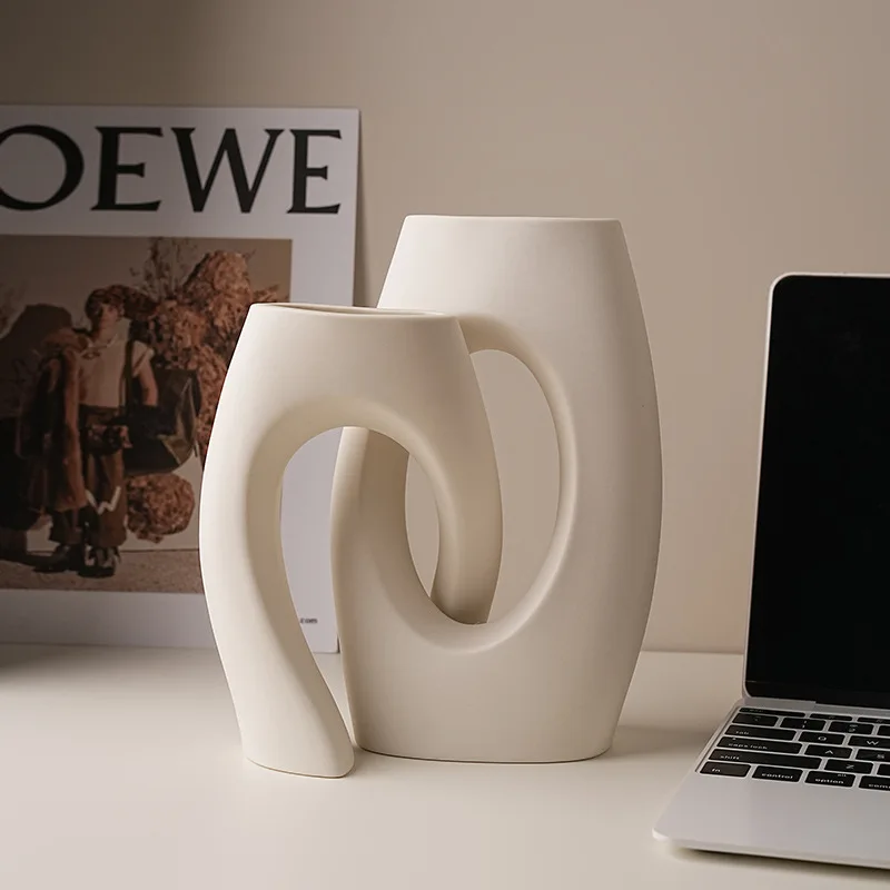 

Ceramic Vases Luxury Minimalist Decoration Vase Living Room Bedroom Study Desktop Vases Indoor Decor Flower Arrangement Vase