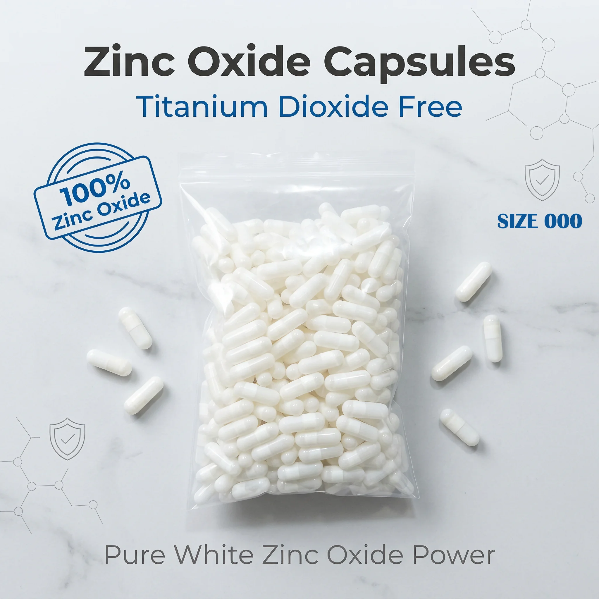 1000Pcs Standard Size 000# Empty Gelatin Capsules Clear Hollow Hard Transparent Joined Capsules for DIY Health Supplements