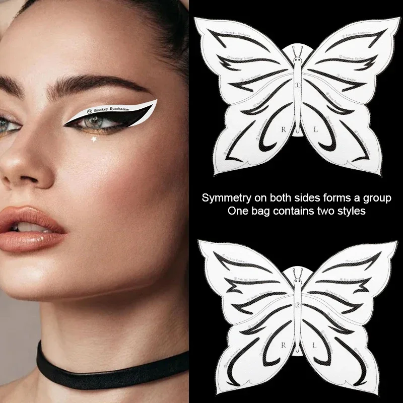 Butterfly Non-woven Eye Makeup Stencils Eyeliner Eyeshadow Template Auxiliary Stickers Lazy Eyeliner Shaping Tool