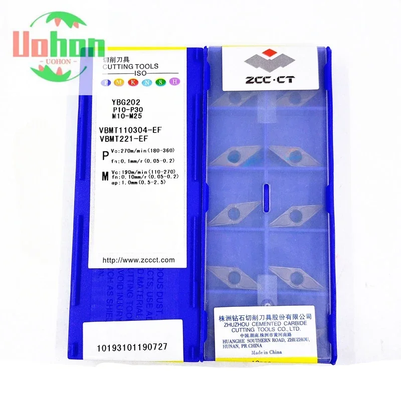 

10pcs VBMT110304 -EF YBG205 Cnc Carbide Inserts For Stainless Steel Mechanical Lathe External CNC Cutting Blade