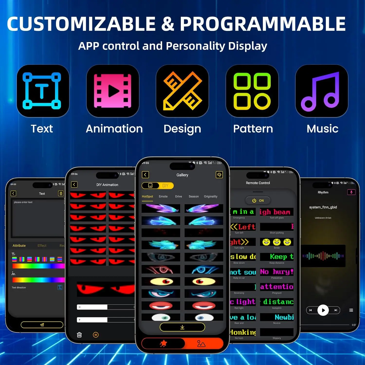 Programmable LED Matrix Panel Light Flexible Screen Display Animation Message Scrolling Sign APP Control For Shop Bar Party