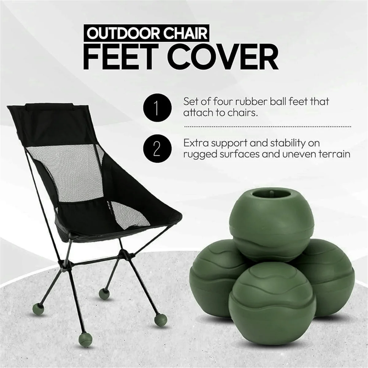 N98R 4 قطعة غطاء للقدم كرسي القمر كرسي خارجي حماة القدم استقرار المطاط الكرة قدم وسادة التخييم جزء الأخضر
