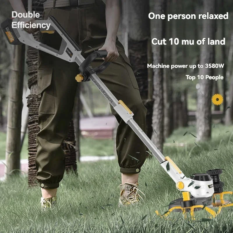 Electric Lawn Mower Wireless Lawn Mower Rechargeable Fast Charging Garden Maintenance Tool Edge Grinder