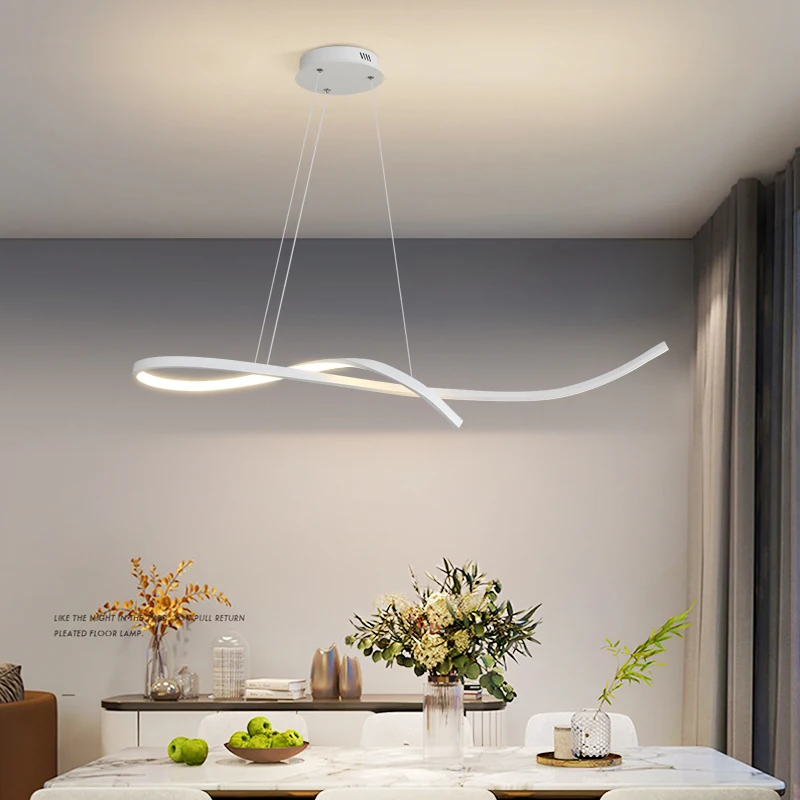 

Nordic Design Restaurant Chandelier Modern Simple Geometric Bar Table Pendant Light Minimalist Line Model Living Room Art Lamp