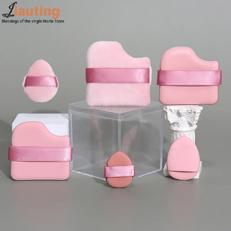 6 قطعة/المجموعة الوردي مسحوق نفخة البسيطة الإبهام مسحوق نفخة المخفي أحمر الخدود ماكياج جاف ورطب لينة الجلد ودية يتدفقون وسادة هوائية #2