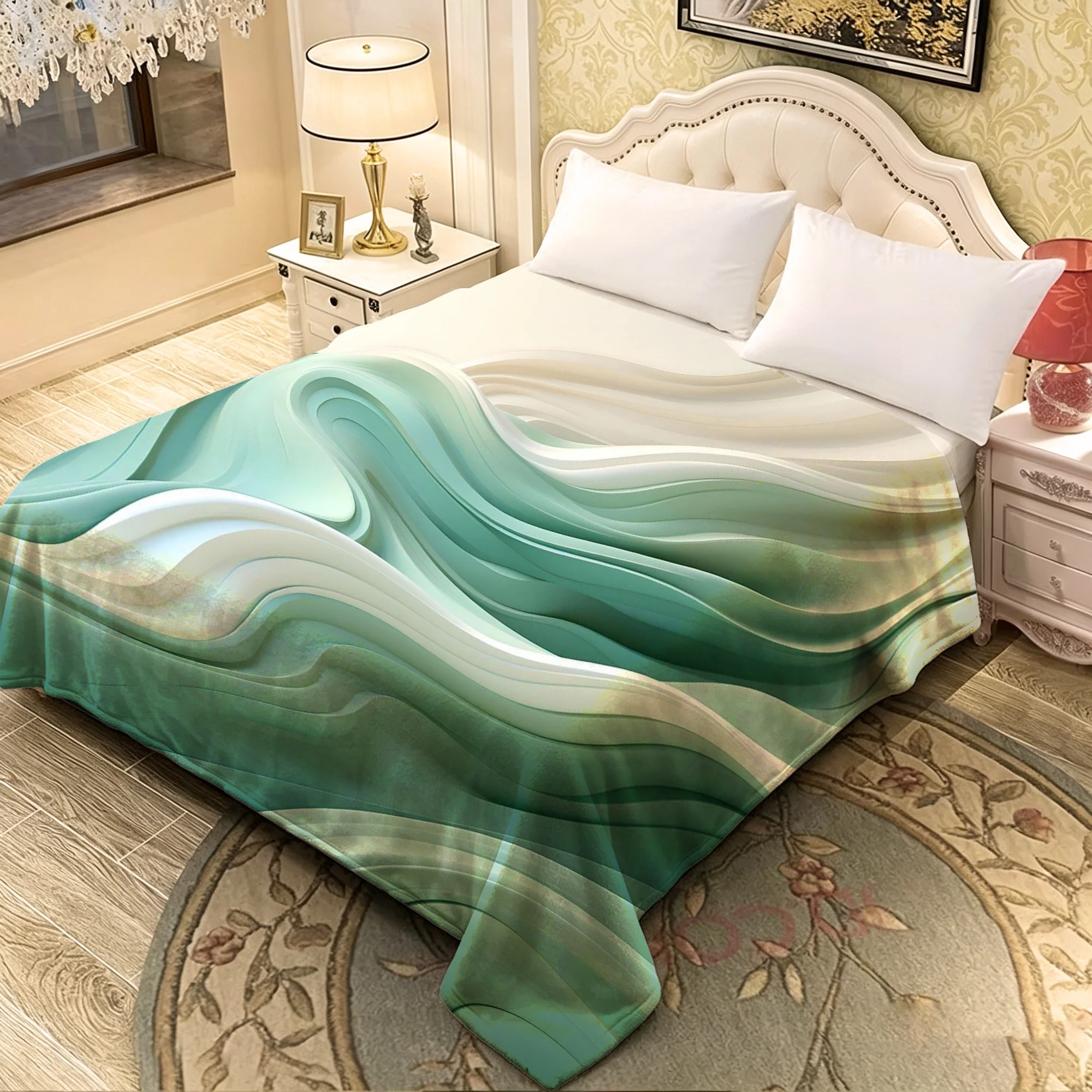 1pc Abstract Geometric Pattern Flannel Blanket, Lightweight and Soft Throw Blanket, Gift Blanket for Family and Friends, Birthda