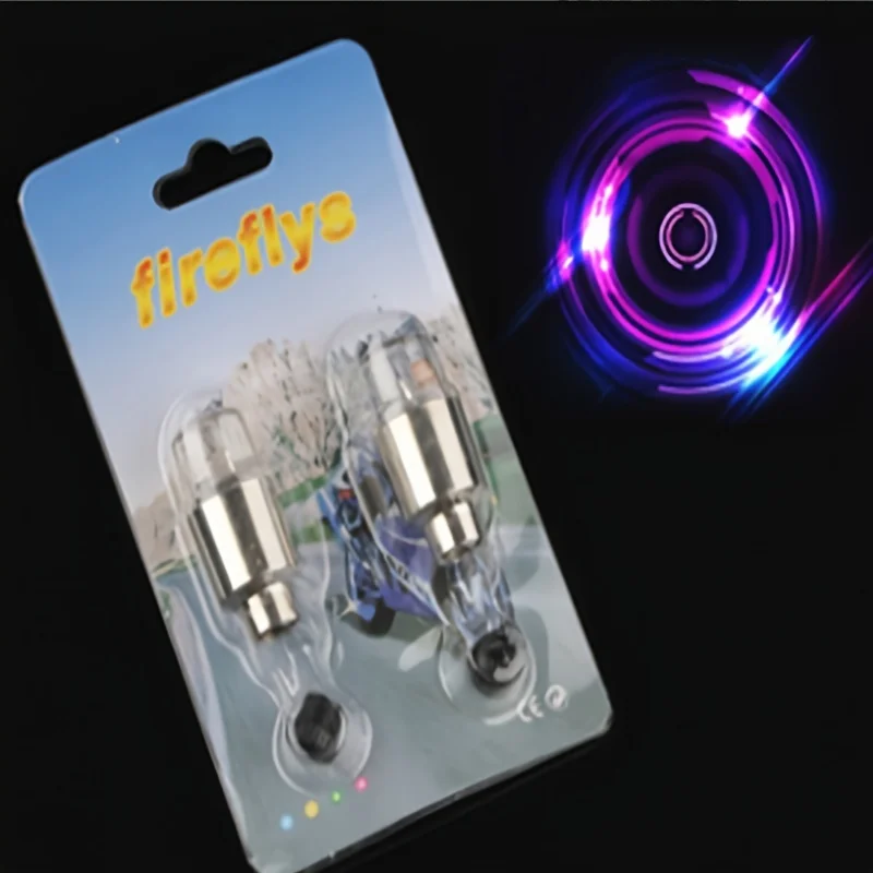 2pcs LED bicycle car motorcycle hot wheel double sense valve tire light wheel decoration dazzle light blue red green color