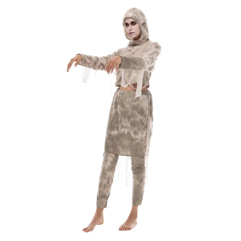 2024 Nieuwe Familie Halloween Horror Mummie Wrap Outfit Cosplay Volwassen Enge Egyptische Mummie Kostuum Carnaval Easter Purim Kostuum