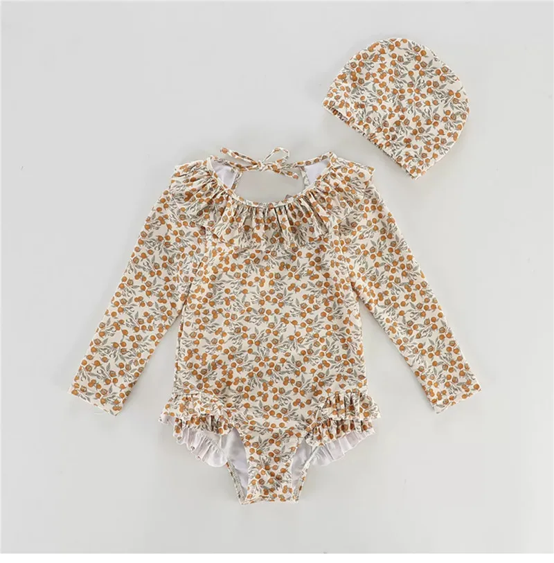 Girls Child Swimsuit With Cap 2026  Girls Swimwear Summer New Bikinis Beach Wear traje de baño niña Biquini Monokini view 6