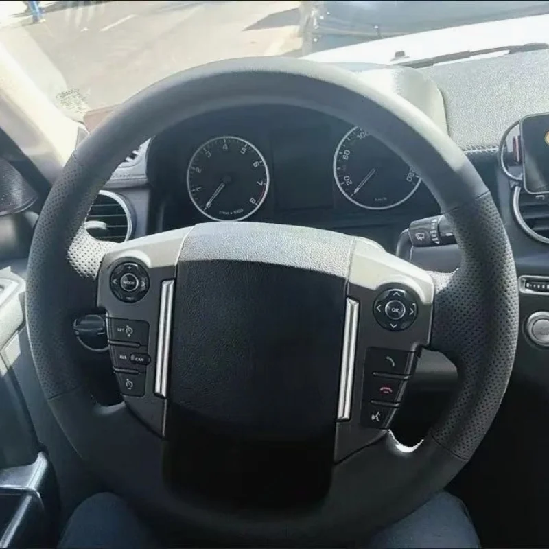 Funda de cuero de microfibra personalizada para volante de coche, funda protectora para volante de Discovery 4, Range Rover y Land Rover Freelander