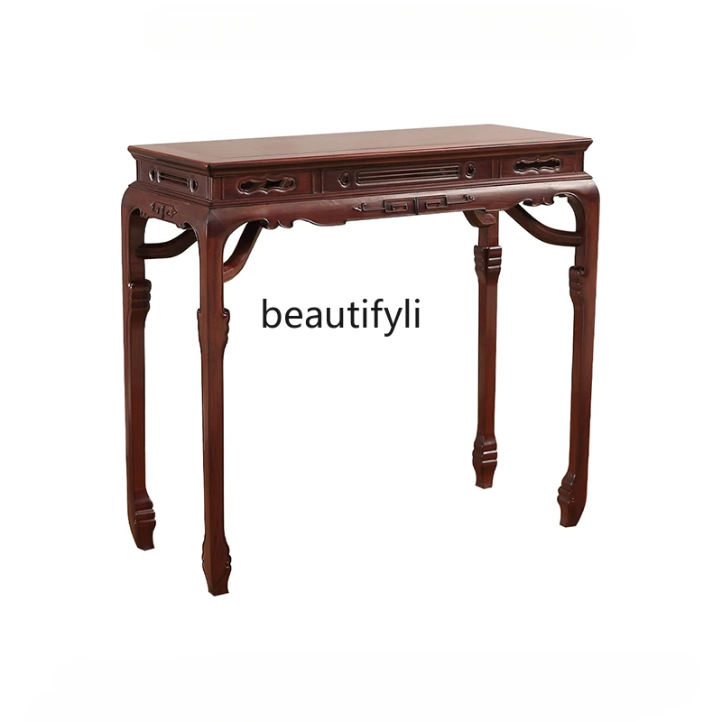 Rosewood Chinese Style a Long Narrow Table Myanmar Sandal Wood Ming Style Table Middle Hall Altar Altar