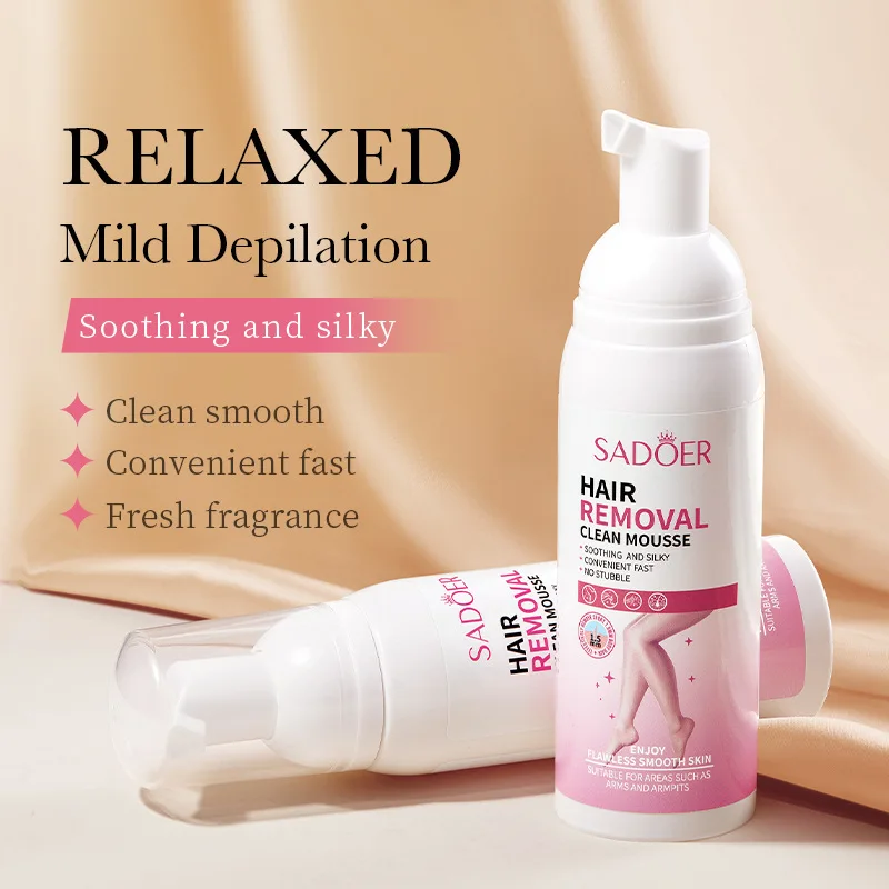 SADOER-Crema de depilación suave, Mousse, axilas, brazos, piernas, cuerpo, fragancia fresca, suave, no irritante, 100ml