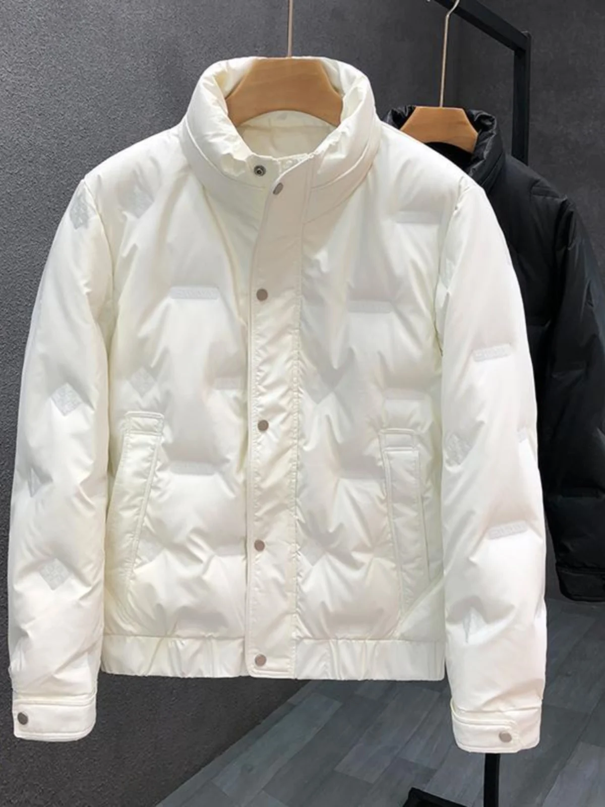 Ligero ort plumón para hombre Jaet Pure Bla blanco cuero PU acolchado calor a prueba de frío Faionable nuevo Sle Du down