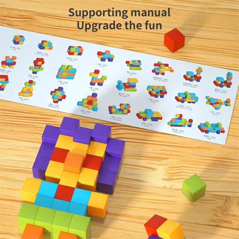 DIY 磁気キューブ ビルディング セット - 子供用 STEM 学習ブロック、早期教育建設玩具