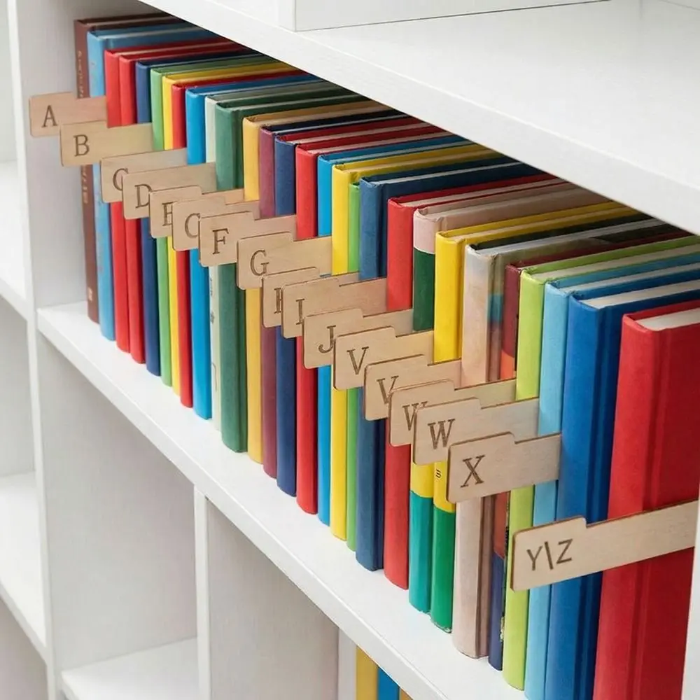 Wooden Vinyl Record Dividers Versatile Efficient Record Dividers File Dividers Alphabetical a-Z Time-saving Record Index Card