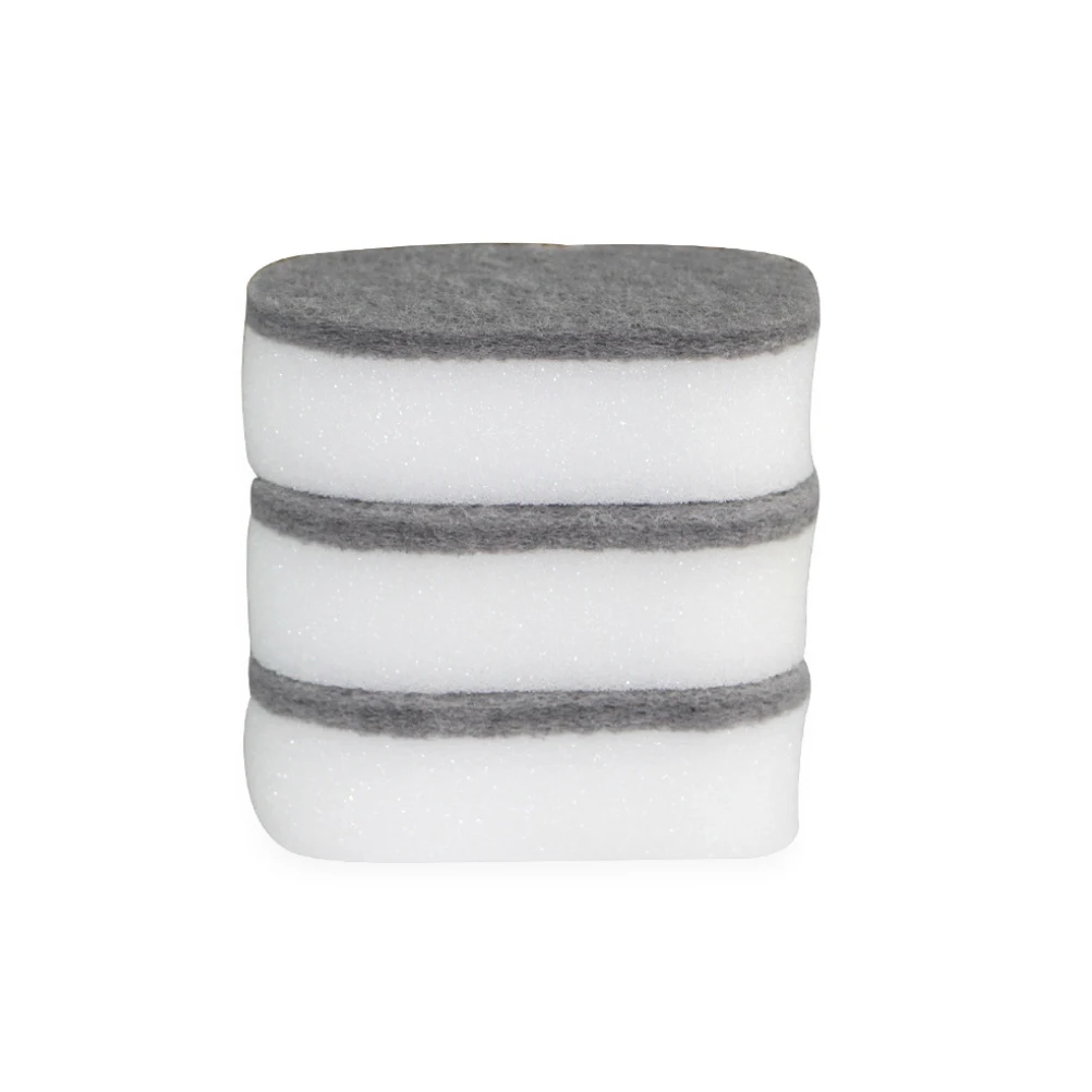 

5pcs Double Sided Scouring Pad Sponge Cleaning Sponges Scrubber Dishwashing Durable Kitchen Bathroom Foam Absorption Pad