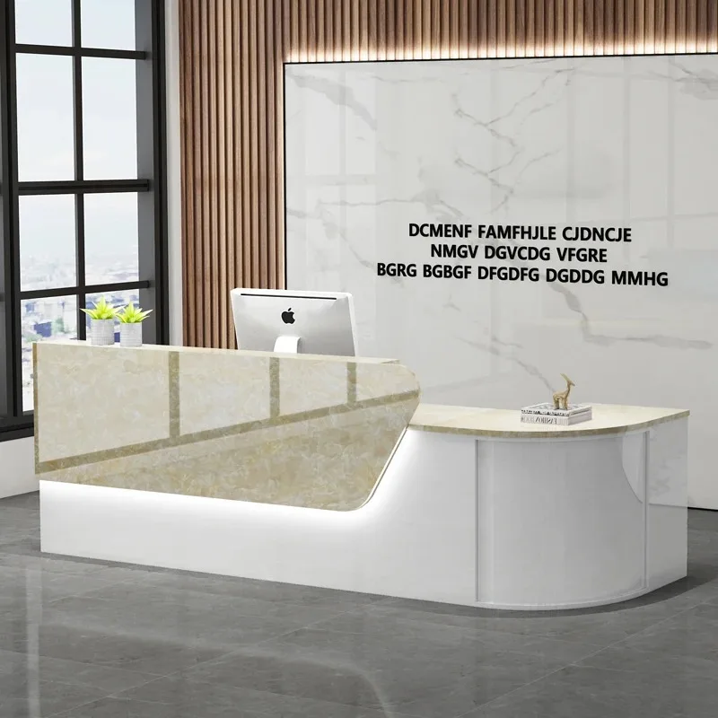 

Luxury Accent Reception Desk Counter Beauty Simple Vintage Professional Clear Reception Desks Office Bureau Commercial Furniture