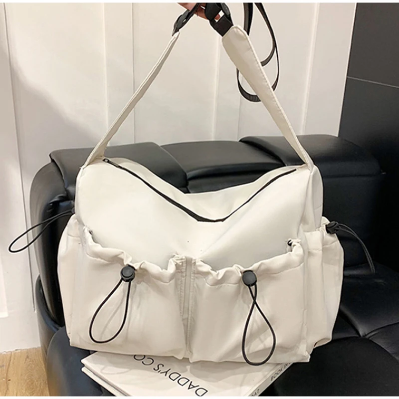 Mehrtaschen-Freizeit-Sporttasche aus Canvas, Umhängetasche für Damen, große Reisetasche, vielseitige leichte Handtasche – Detail 20