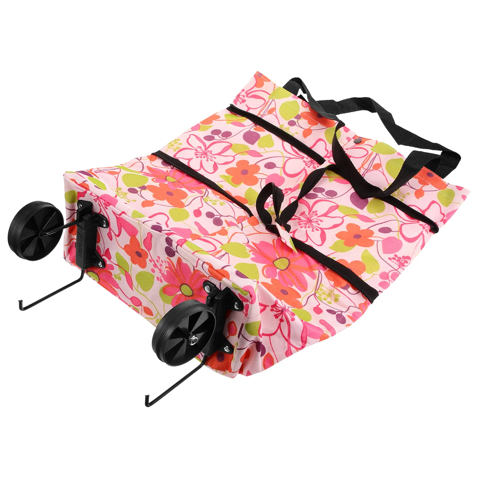 Roller Shopping Bag Rolling with Wheels Tote Handbags Climbing Stairs Handle on Polyester Portable Cart