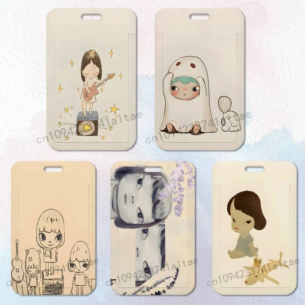 

Cute Y-Yoshitomo N-Nara Badge Holder Pass Bus Work Card Cover Chest Pocket Students Gift ID Card Holder