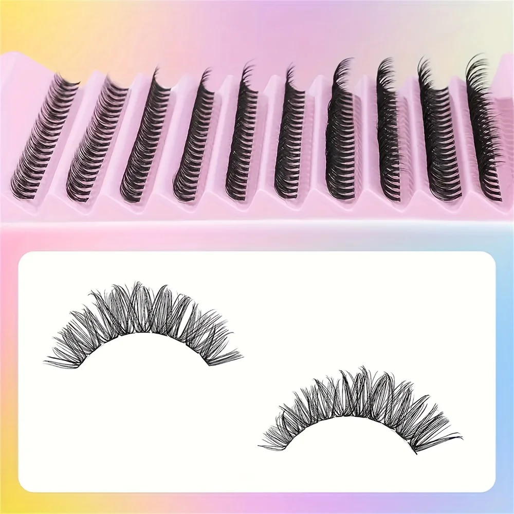 120 par puszystych sztucznych rzęs – C Curl Lash Extensions, 8-16 mm, zestaw sztucznych rzęs bez alkoholu