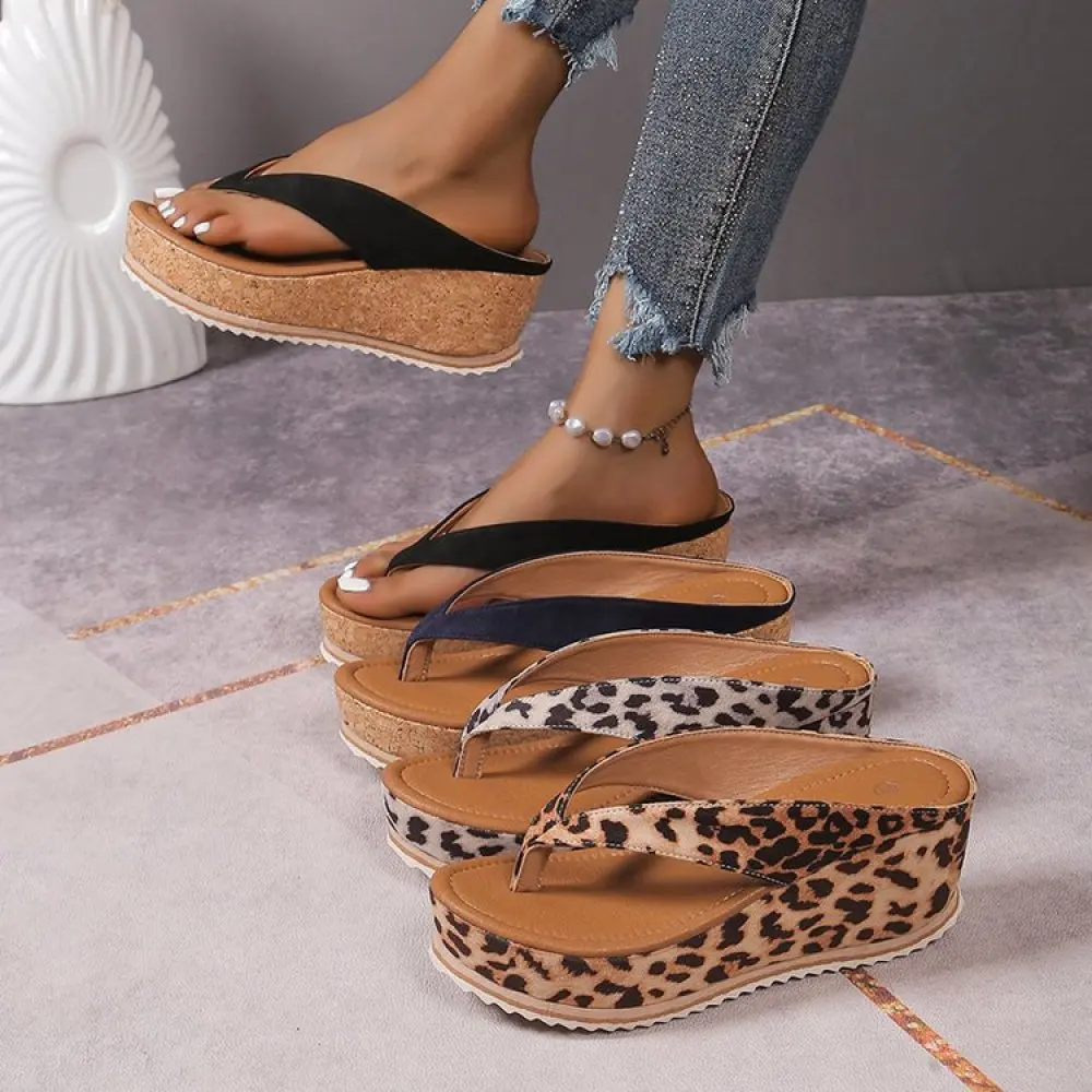 

Women Sandals Flats Fashion Plait Leopard Summer Shoes Women Slippers Wear-Resistant Beach Ladies Sandals Female Shoes Size 43