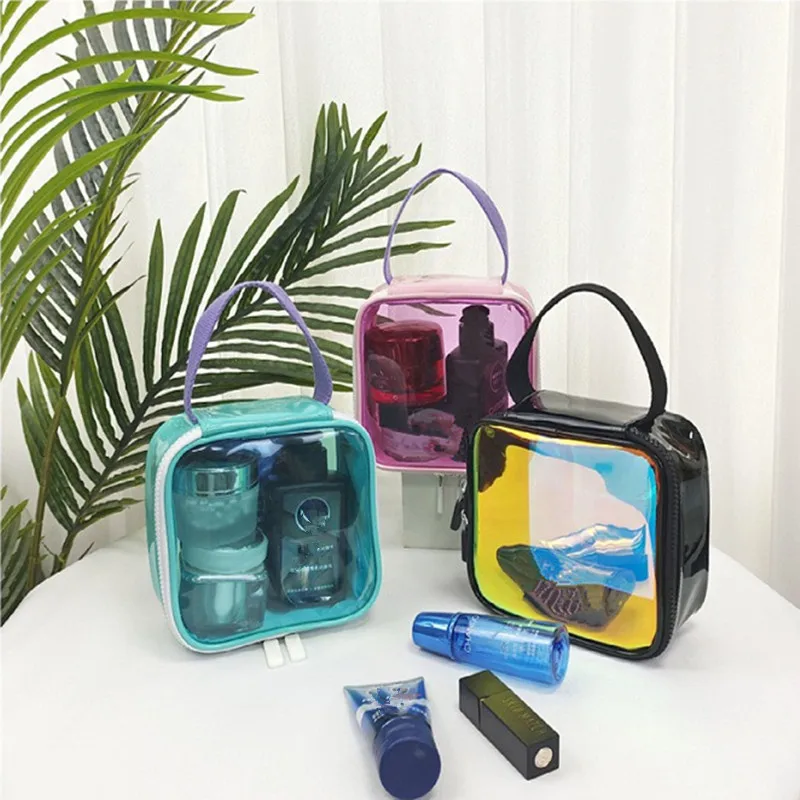 PVC Transparent Makeup Case Toiletry Bag Multifunctional Travel Makeup Train Case Portable Cosmetic Organizer Storage Bags