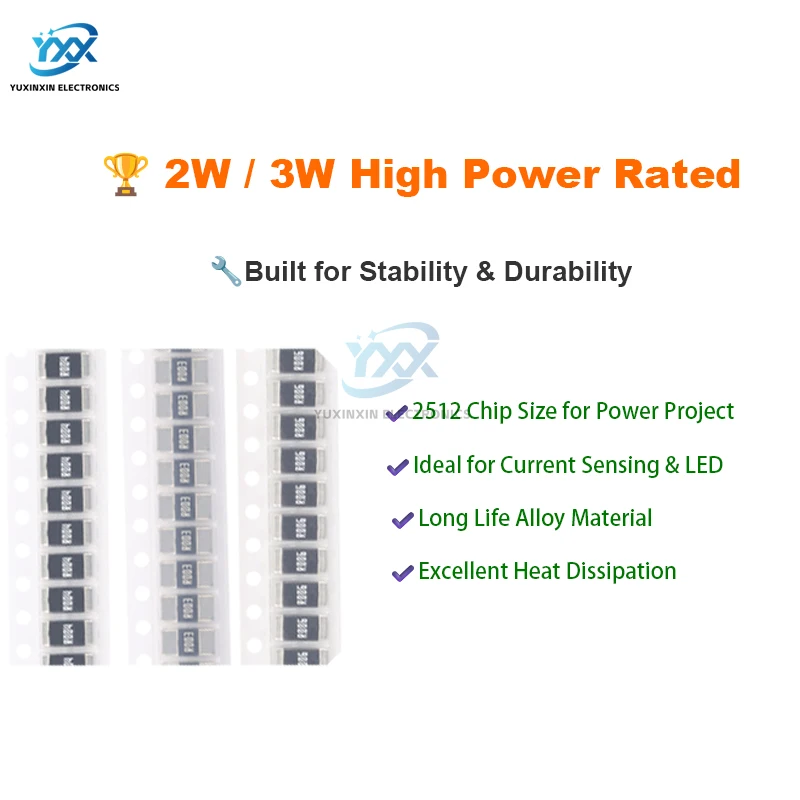 10 قطعة 2512 سبائك المقاوم 0.001Ω ~ 0.5Ω 1% 2 واط 3 واط الدقة منخفضة أوم المقاومة DIY بها بنفسك الالكترونيات استشعار الطاقة مصلحة الارصاد الجوية رقاقة نوع