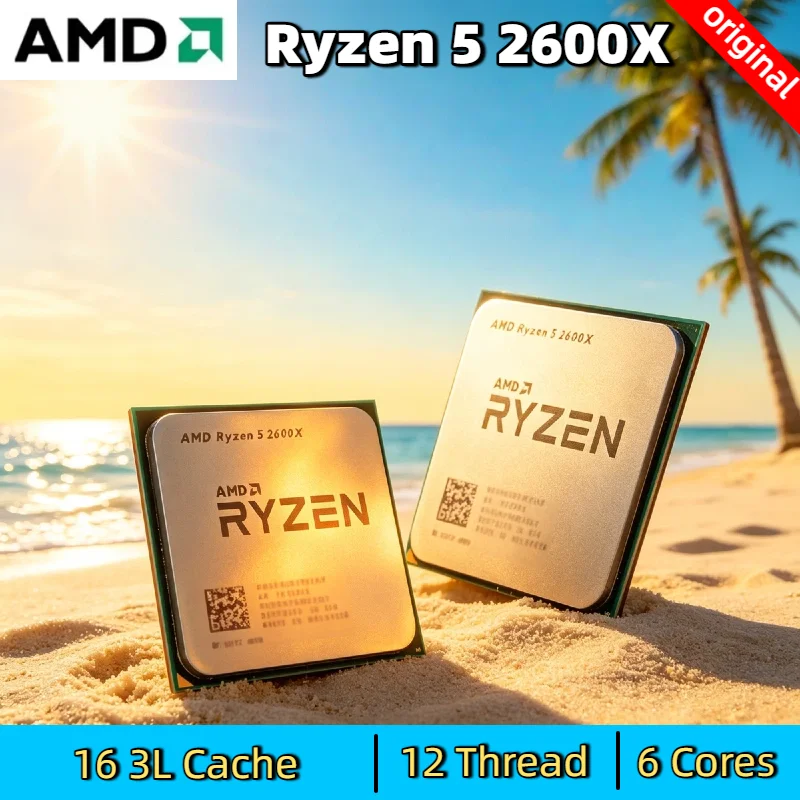 

AMD Ryzen 5 2600X 6 Core 12 Thread 3.6GHz 95W Processor LGA AM4 Gaming CPU Without Package R5 2600X Ultra Fast Max