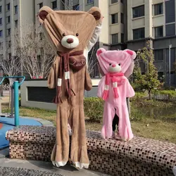 80-200cm Giant Skin Plush Toy Soft Big Animal Love Scarf Bear Empty Cushion Pillow Doll Girl Gifts