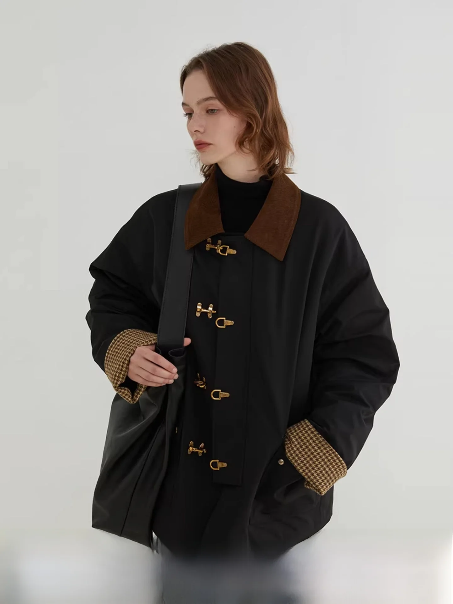 

Женская вельветовая хлопковая куртка в стиле ретро Fano Studio, свободная верхняя одежда, зимняя новинка, простой длинный све