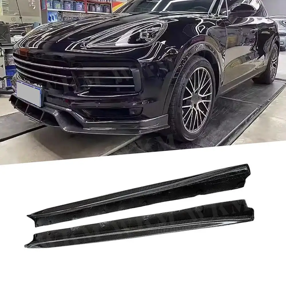 

Carbon Fiber /FRP Side Skirts Apron Extension Lip Spoiler for Porsche Cayenne 2022 Body Kits Cover Aprons Trims