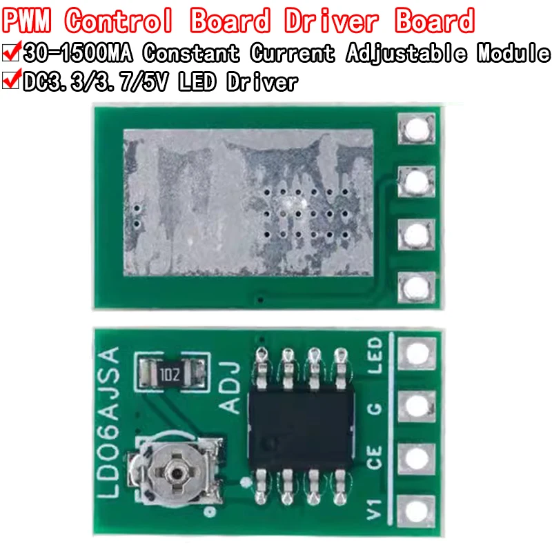 30-1500MA Adjustable Constant Current LED Driver DC 3.3V 3.7V 4.2V 5V PWM Control Board Buck Power module