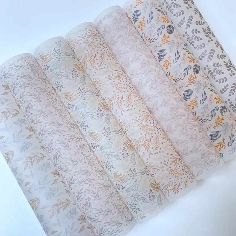 100pcs/lot Leaf Design 80% Transparent Wrapping Paper Handmade Soap Wrapping Paper ECO Friendly Wax Paper Customzied LOGO