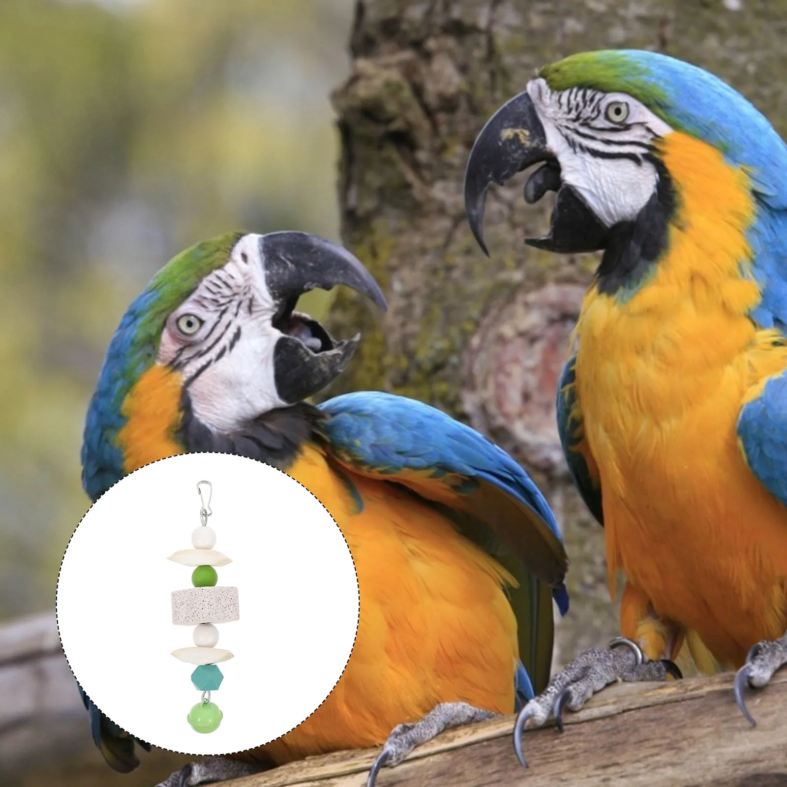 

1pc Hanging Parrot Bite Safe Durable Pet Birds Chewing Plaything Bright Color Funny Bird Cage Pendants Easy Install Lightweight