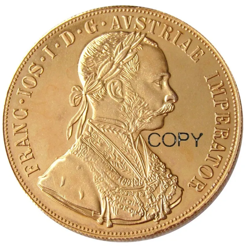 (1872-1889) Austria Different Dates Habsburg 4 Ducats - Franz Joseph I Diameter 40MM Real Gold-Plated Coins COPY