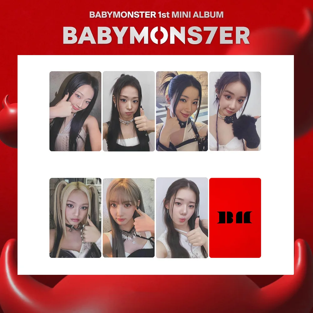 Kpop Babymonster Special Card 7pcs/Set Double Sides Printing Bright Film Korean Style LOMO Card AHYEON RAMI Fans Collection