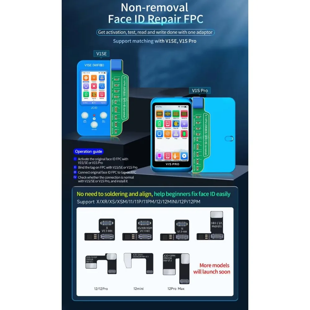 Jcid ชุดสายแพ FPC สำหรับ iPhone x XR XSM 11 12Pro MAX MINI Dot Matrix Face ID สำหรับซ่อม
