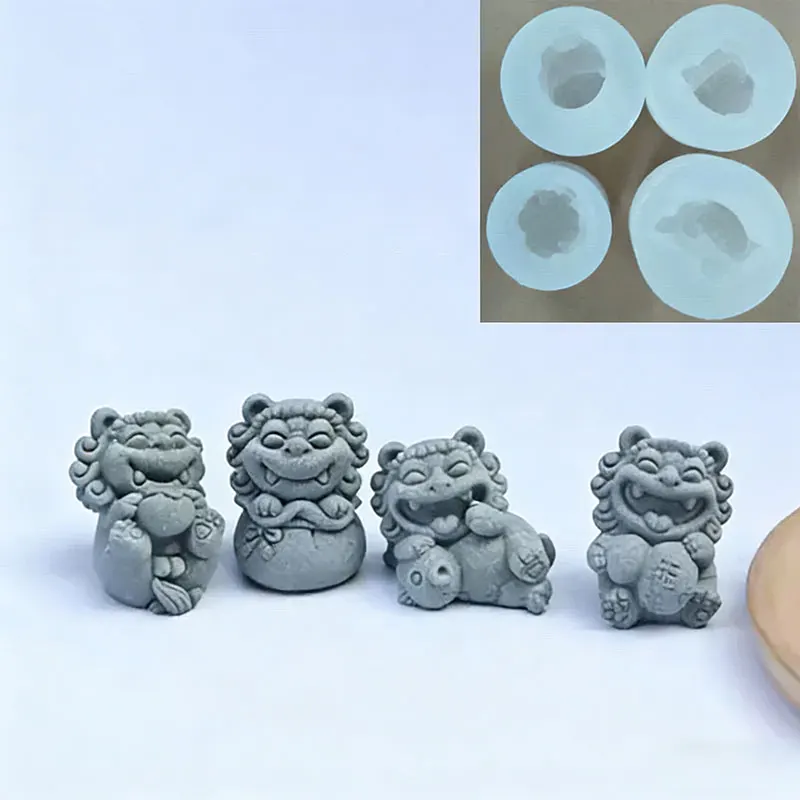 

Набор из 4 силиконовых форм для свечей в виде восточного льва, для самостоятельного изготовления, для гипса, бетона, декоративных элементов для рабочего стола, форм для чайных фигурок, для ландшафтного дизайна