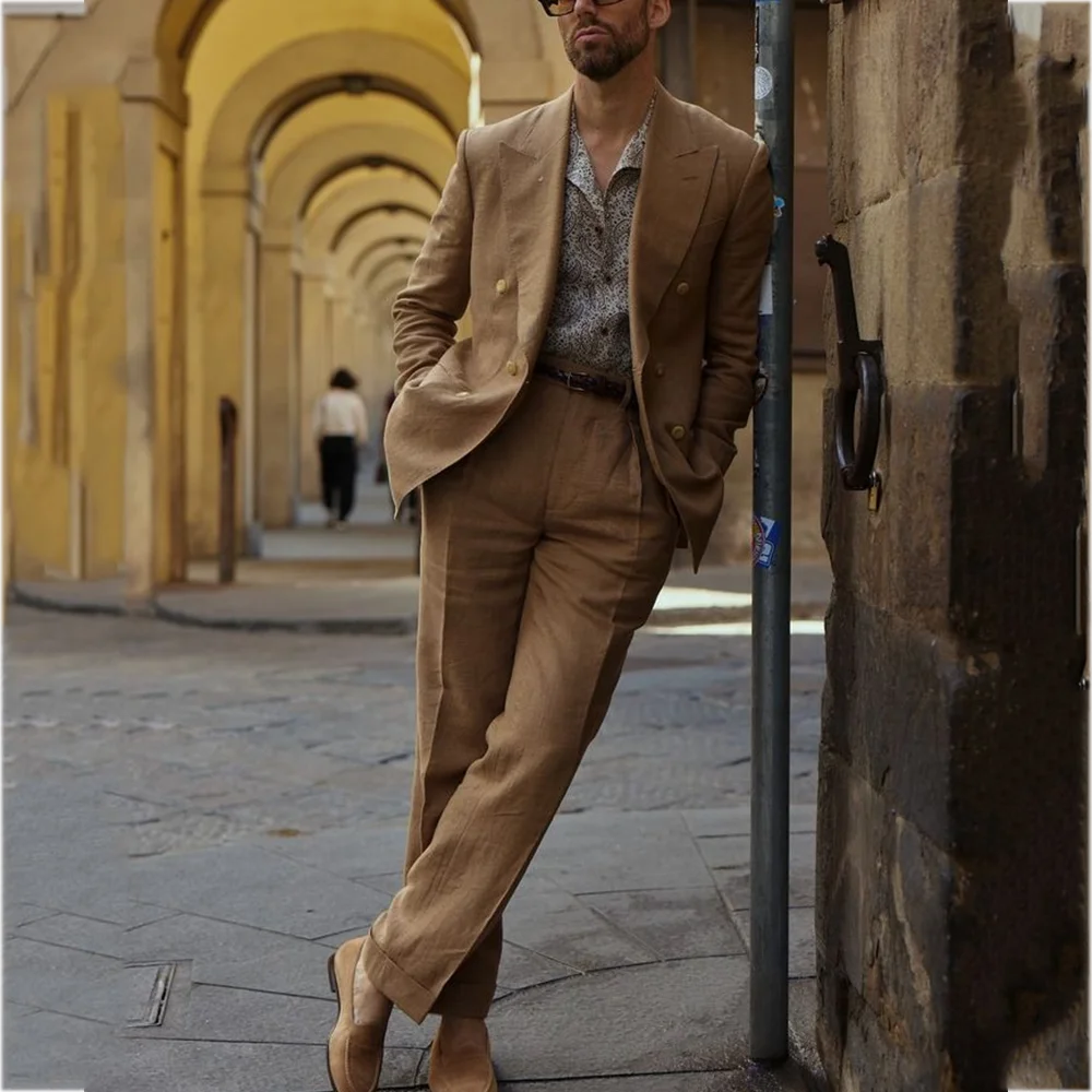 

Повседневный мужской костюм, однотонный, с пиковыми лацканами, мужской комплект в английском стиле, комплект из 2 предметов, повседневная офисная деловая официальная куртка, брюки