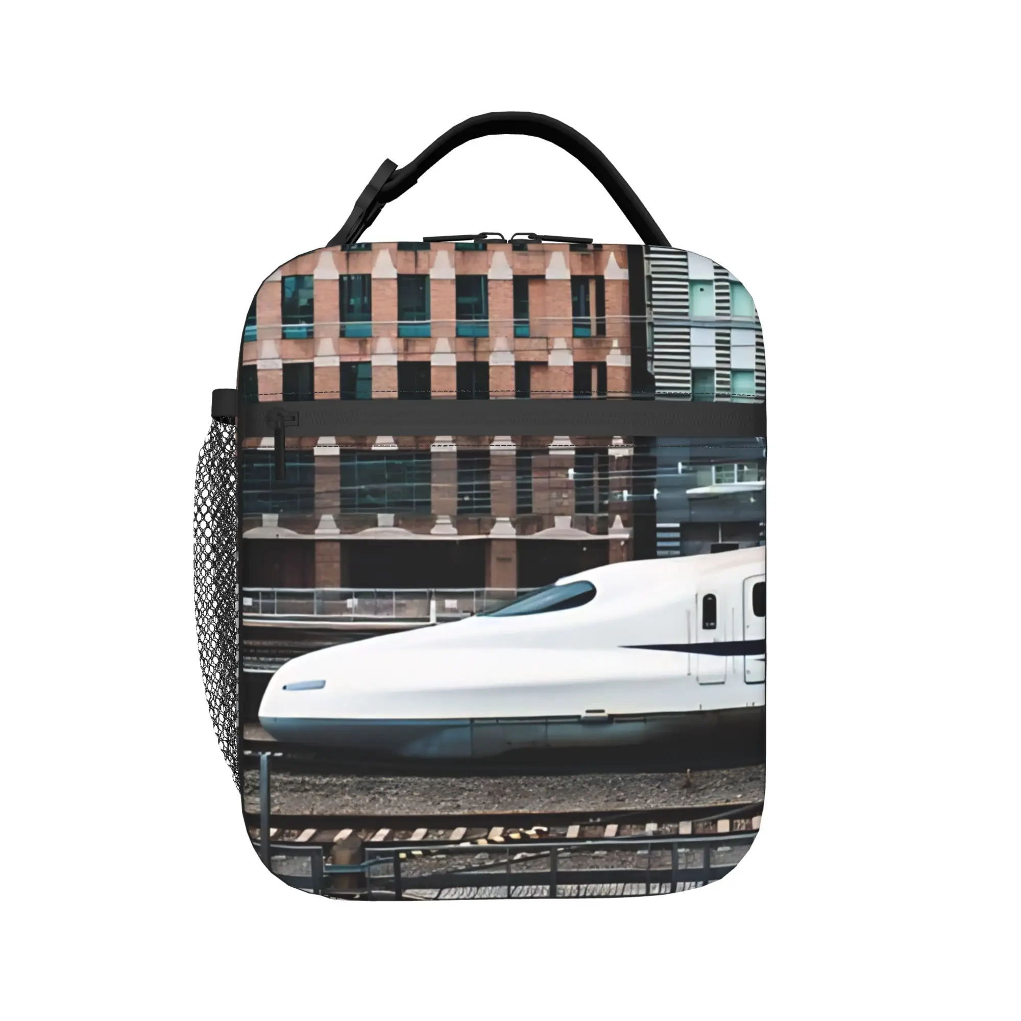 Bullet Train Insulated Lunch Bags Cooler Bag Reusable,Lunch Container High Speed Rail Train High Capacity Tote Lunch Box