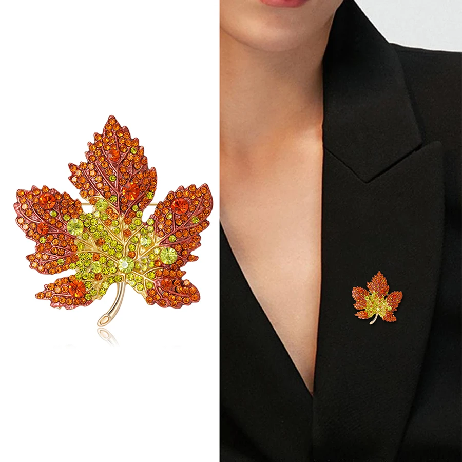 Berry Women's Rhinestone Leaf Brooches Unisex Plant Pins Office Party Casual Accessories Gifts image 6