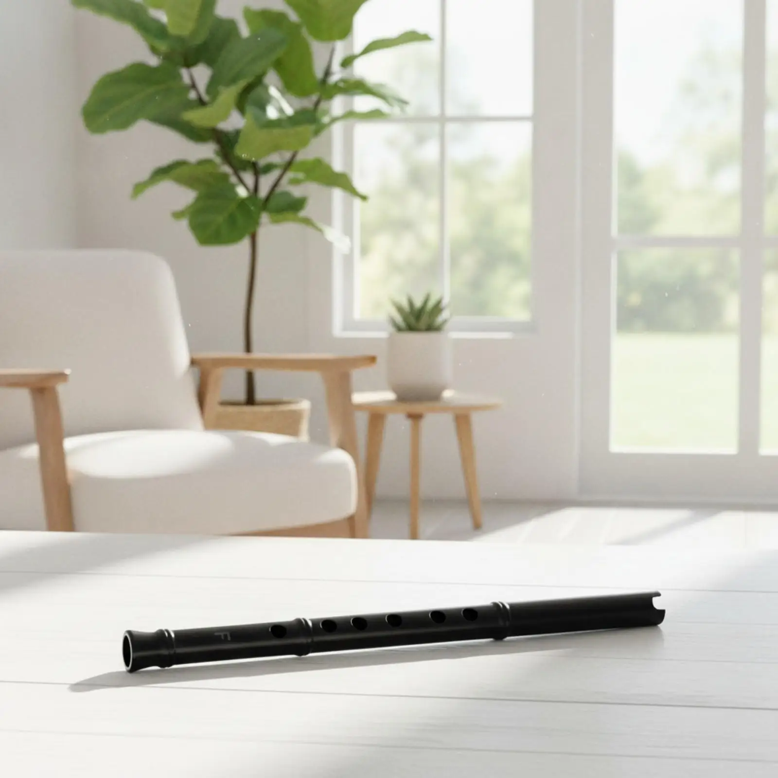 Easy Handling Resin Flute with Bamboo Detailing 6 Hole Traditional Chinese Sound for Beginner Home Lessons