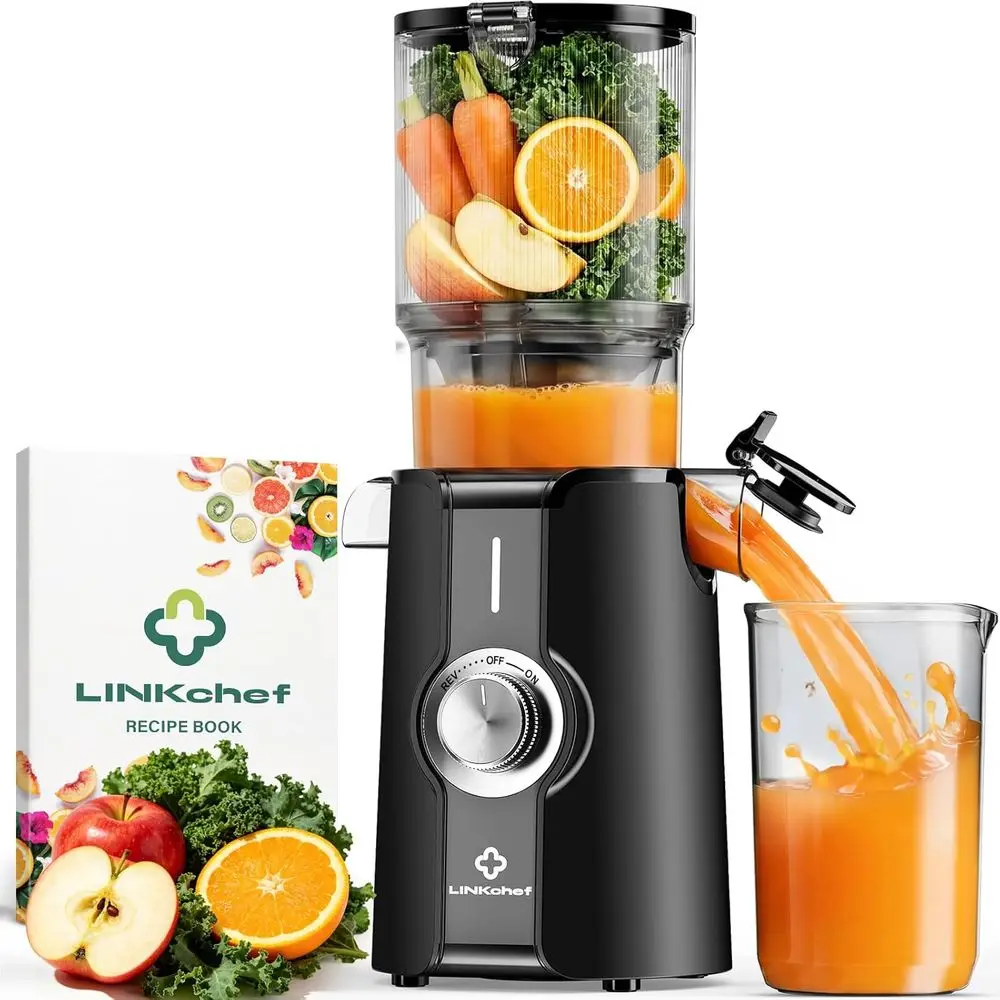 

4.53 Diameter Masticating Juicer - 200W Slow Juicer for Whole Fruits and Veggies, BPA-Free, Easy Clean & Assemble, Lightweight,