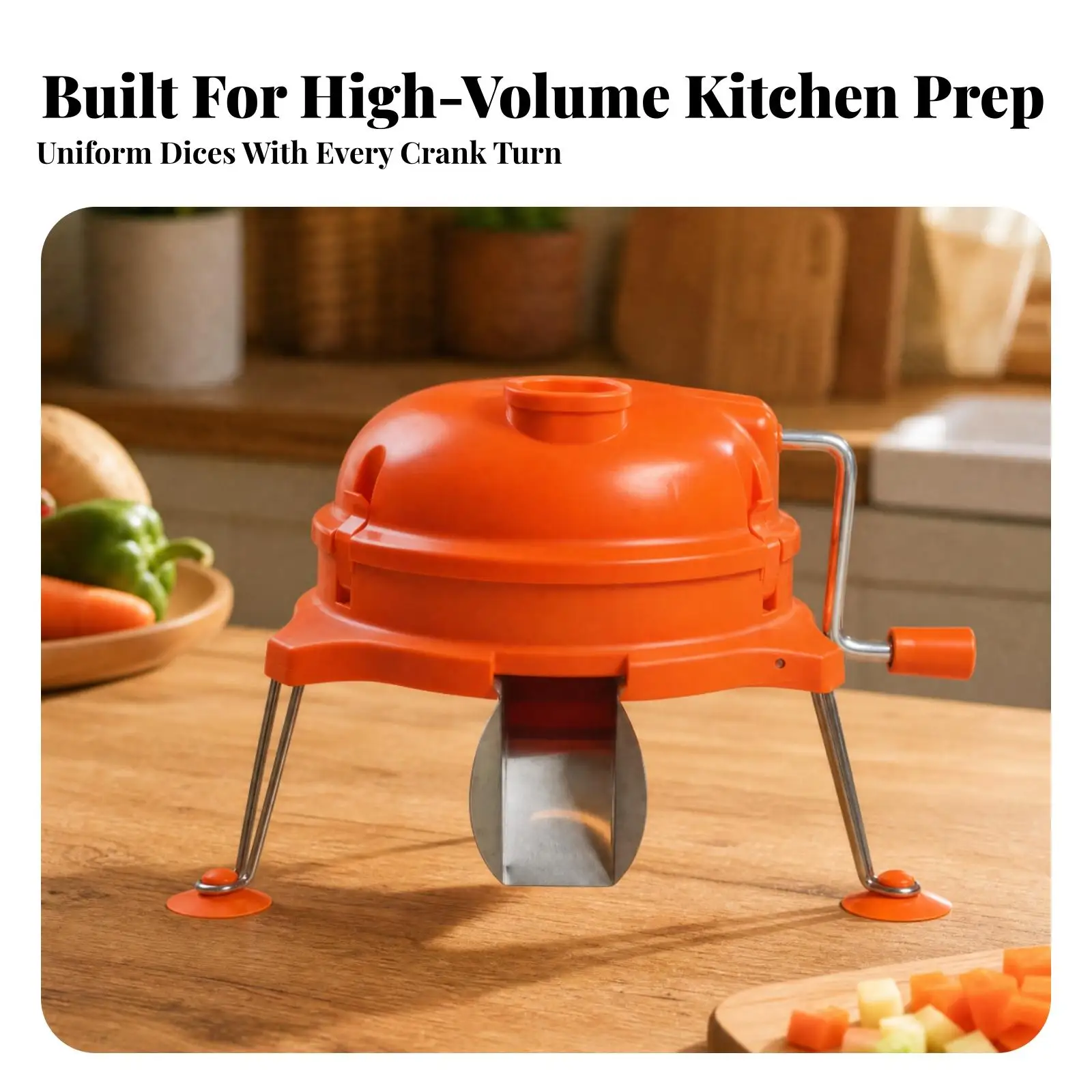 Vegetable Dicing Machine with Hand Crank Stable Manual Vegetable Dicer for Chefs