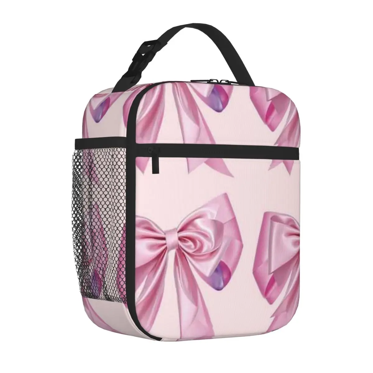 Bestselling Pink Bow Ribbon Unisex Lightweight Lunch Bag Preschool Lunch Food Storage Bag